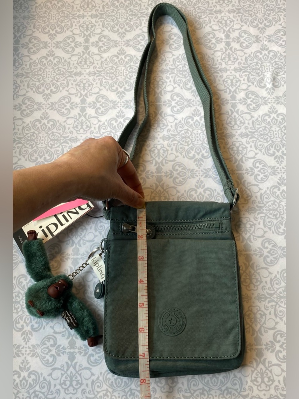 NWT Kipling Compact Crossbody Bag with Adjustable Strap & Plush Monkey Keychain - Picture 14 of 16